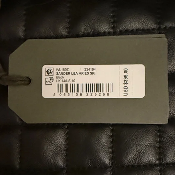 All saints Black Leather Quilted Skirt US 10 NWT - Picture 4 of 8